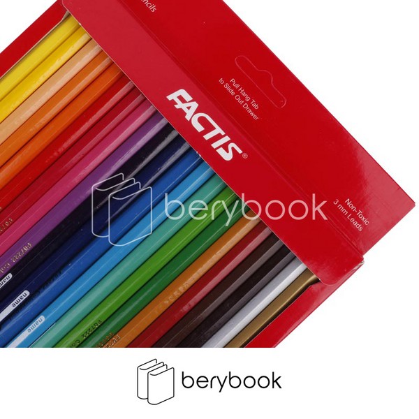 factis / فکتیس / مداد رنگی / 24 رنگ /  جعبه مقوایی / قرمز