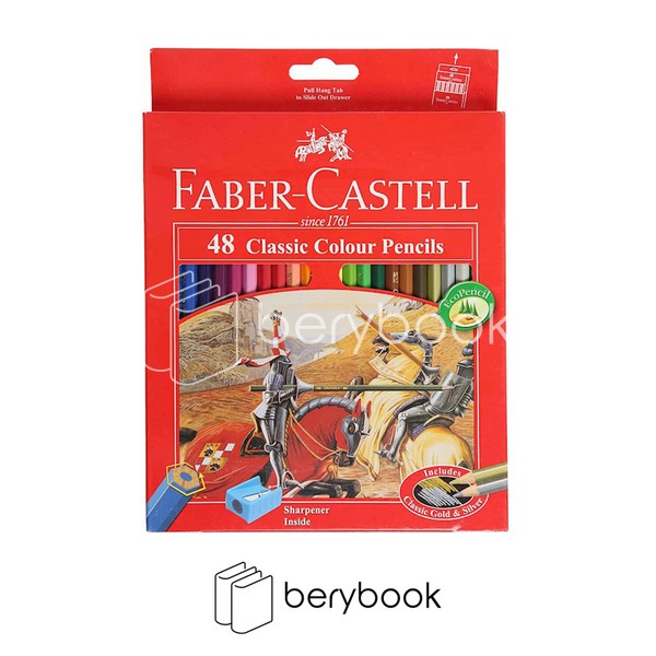 faber castell / فابر کاستل /  مداد رنگی / 48 رنگ / جعبه مقوایی / قرمز رنگ